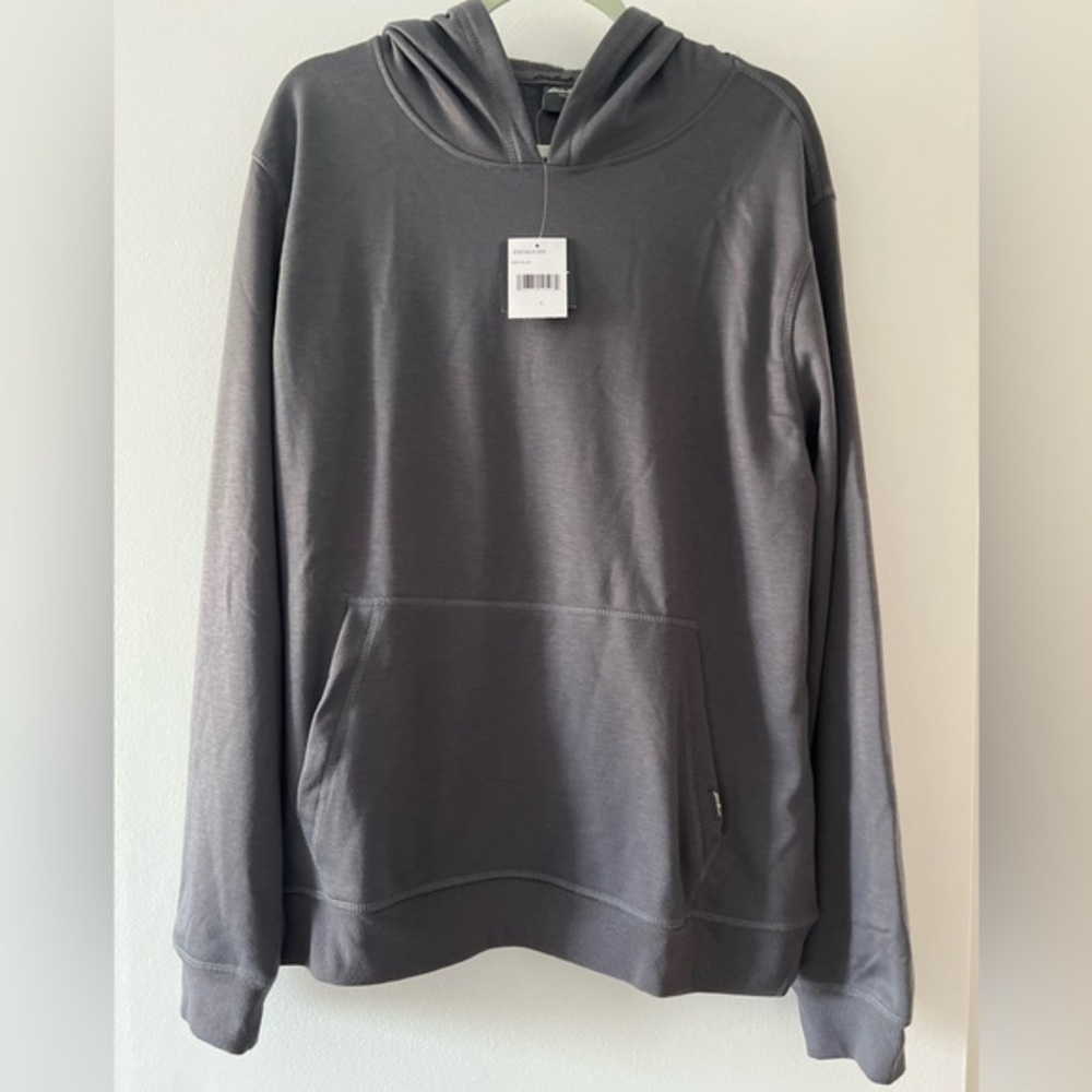 Eddie Bauer Mens Gray Hoodie with Front Pocket L